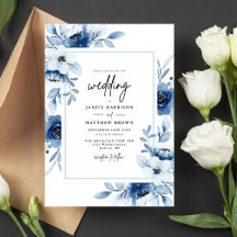Dusty Blue Marinho Champanhe Ivory Floral Casament