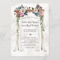 Dusty Blue Misty Flowers Casamento Marble