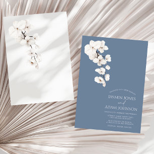 Convites Dusty Blue Orchid Casamento Elegante