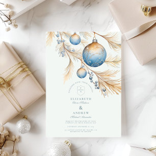 Convites Dusty Blue Ornament Weding