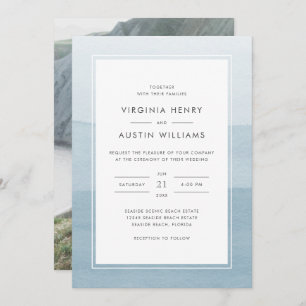 Convites Dusty Blue Photo Wedding