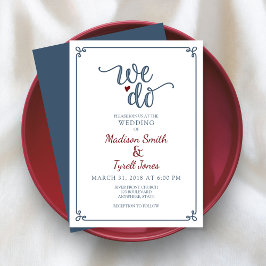 Convites Dusty Blue & Red Wedding