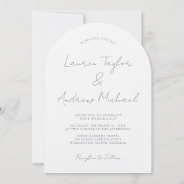 Convites Dusty Blue Romantic Modern Arch Wedding Invitation