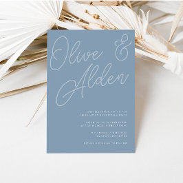 Convites Dusty Blue | Script Watermark Wedding