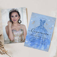 Dusty Blue Silver Glitter Foto do palhaço Quincean