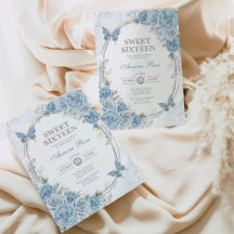 Dusty Blue Silver Sweet Dezesseis 16º Aniversário