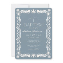 Dusty Blue Talavera Azulejo Fiesta Boy Baptism