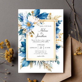 Convites Dusty Blue Terracotta Boho Chic Elegant Wedding