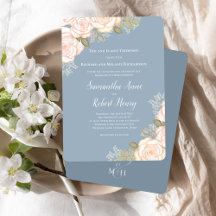 Dusty Blue Watercolor Casamento Floral