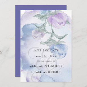 Convites Dusty Blue Watercolor Country Floral