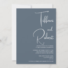 Convites Dusty Blue Wedding