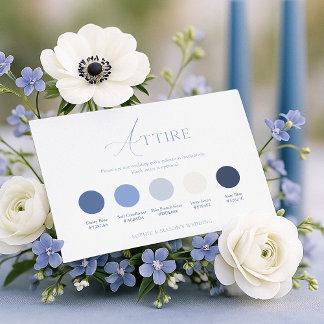 Convites Dusty Blue Wedding Attire Card