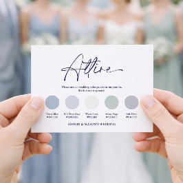 Convites Dusty Blue Wedding Attire Card | Floral Attire 