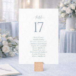 Convites Dusty Blue Wedding Seating Chart Card