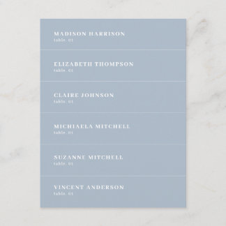 Convites Dusty Blue Weding Place Name Card DIY
