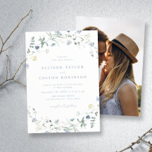 Dusty Blue Wildflower Rustic Boho Foto de Casament