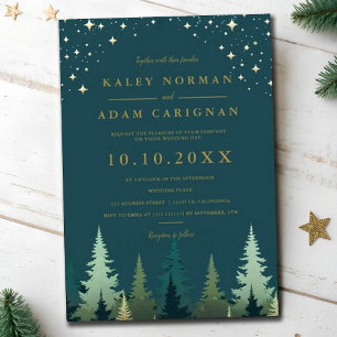 Convites Dusty Blue Winter Floral Eucalyptus Wedding