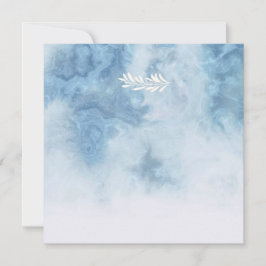 Convites Dusty Blue Winter Script Calliografia White Branch
