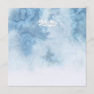 Convites Dusty Blue Winter Script Calliografia White Branch