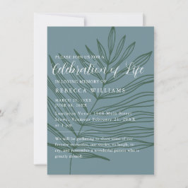 Convites Dusty Blueish Celebração Mínima da Vida
