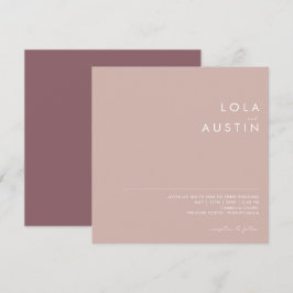 Convites Dusty Boho | Rosa e Casamento Púrpura Quadrado