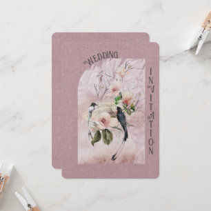 Convites Dusty Burgundy Magnolia Blossoms e Casamento de Av