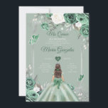 Convites Dusty Green Silver Mis Quince 15 Anos<br><div class="desc">Quinceañera Dusty Green Silver Crown Convite Mis Quince 15 Anos,  16 Anos,  Aniversário, </div>