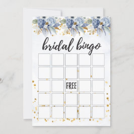 Convites Dusty Marinho Blue Peony Bridal Bingo
