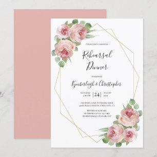 Convites Dusty Pink Boho Janto Geométrico Floral 