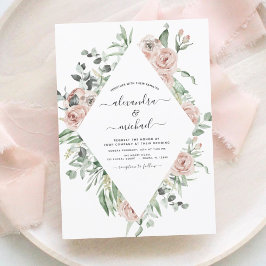 Convites Dusty Pink Floral Eucalyptus Greenery Casamento