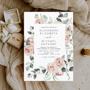 Convites Dusty Pink Floral Eucalyptus Greenery Casamento In