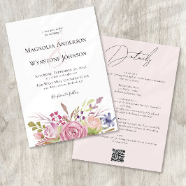 Convites Dusty Pink Floral Tudo em Um Casamento
