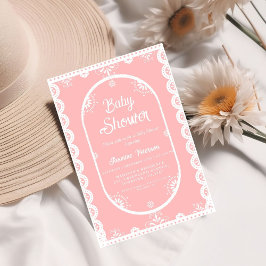 Convites Dusty Pink Girl chá de fraldas picado