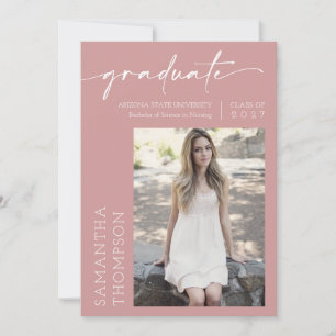 Convites Dusty Pink Minimalista Duas Festas de formatura Fo