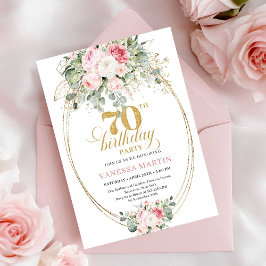 Convites Dusty Pink Printable 70th Birthday Invitation