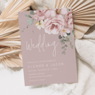 Convites Dusty Pink & Sage Floral Weding