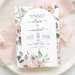 Convites Dusty Pink Sage Green - Casamento Floral<br><div class="desc">Rosas Florais Verdes,  cor-de-rosa e sábio,  e Eucalyptus Botanical Greenery Watercolor Primavera de Casamento de Casamento ou de Verão - inclui uma bela e elegante tipografia com flores botânicas tropicais modernas e verde para a celebração especial do Dia do Casamento.</div>