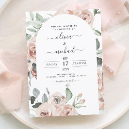 Convites Dusty Pink Sage Green - Casamento Floral