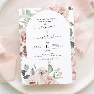 Convites Dusty Pink Sage Green - Casamento Floral