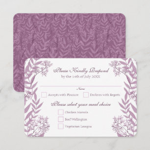 Convites Dusty Plum Purple Weding Botânico