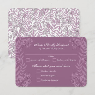 Convites Dusty Plum Purple Weding Botânico