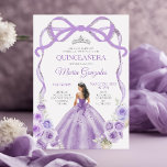 Convites Dusty Purple Arco Princesa Silver Crown Quinceañer<br><div class="desc">EDITABLE Dusty Purple Arco Princesa Prata Prateada Quinceañera Convite Dusty Purple Floral Princesa Dresses Quinceañera 15 Girl Aniversário Convide Silver Crown Mis Quince Anos 15</div>
