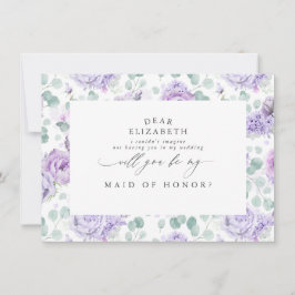 Convites Dusty Purple Floral Você Será Minha Porta-Pontas