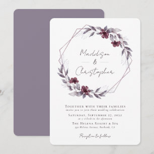 Convites Dusty Purple Floral Wreath Weds
