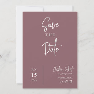 Convites Dusty Purple Minimalist Boho Salve a Data