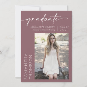 Convites Dusty Purple Minimalist - Duas Festas de formatura