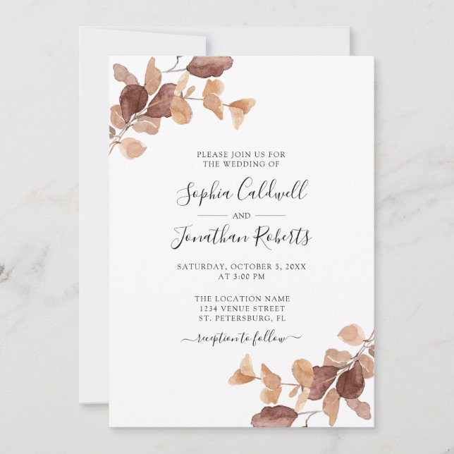 Convites Dusty Rosa All in One Boho Eucalyptus Wedding (Frente)