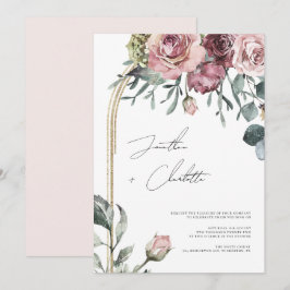 Convites Dusty Rosa & Dourado Arch Modern Blush Weds