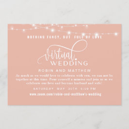 Convites Dusty Rosa Dourado com Casamento Virtual Online da
