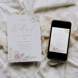 Convites Dusty Rosa e Ivory Elegant Wedding